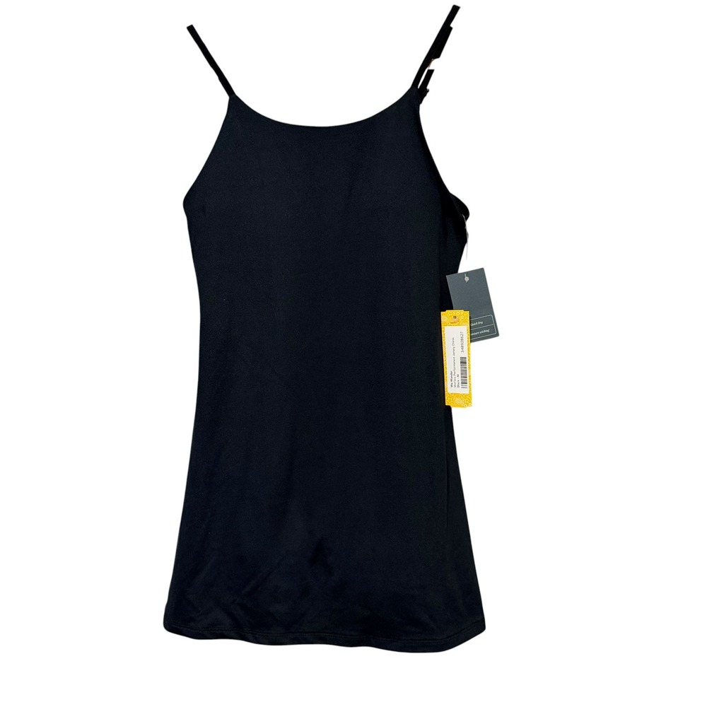 We Wander Womens Performance Jersey Dress Black Built-in Shorts Size M NWT